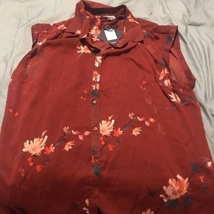 Burnt sienna fall blouse 3X
